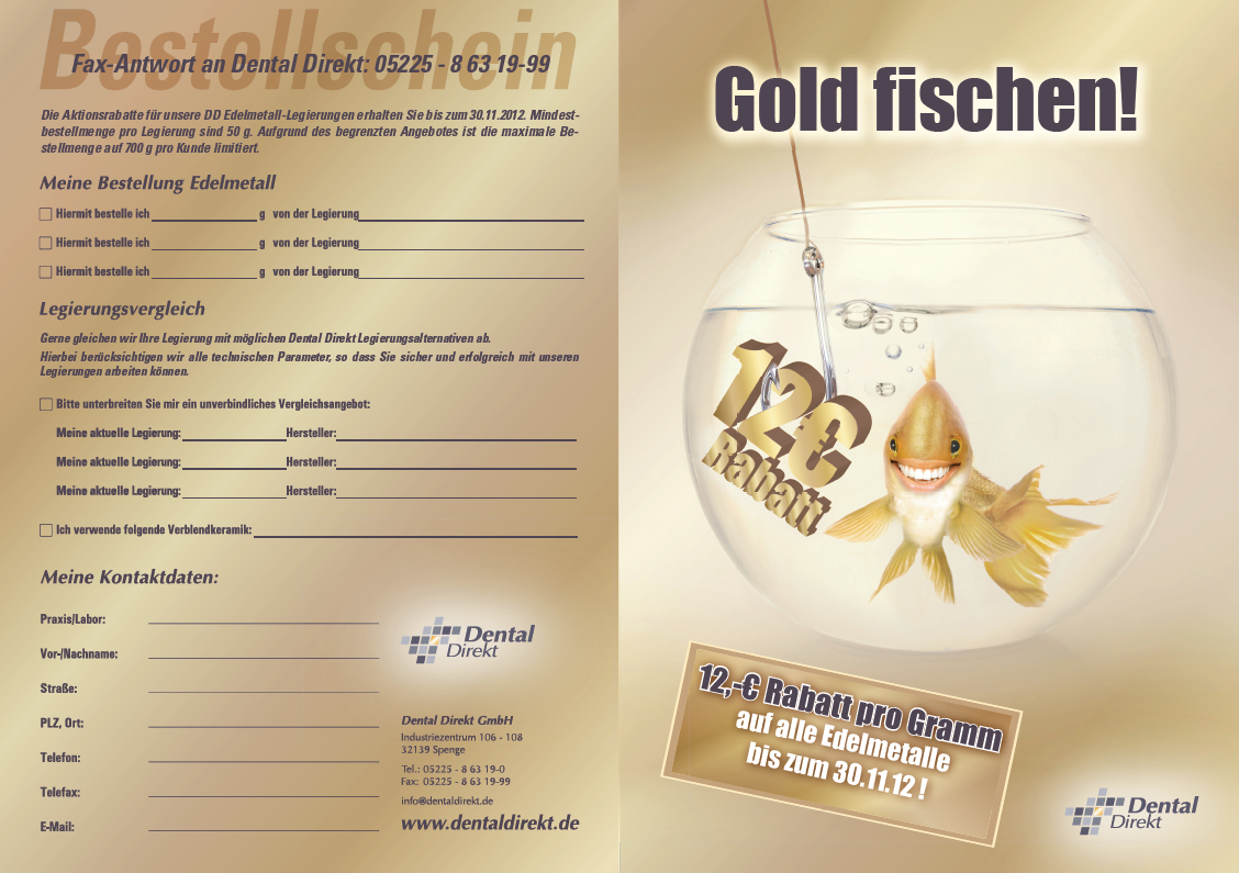 Dental Direkt – Beileger Goldaktion