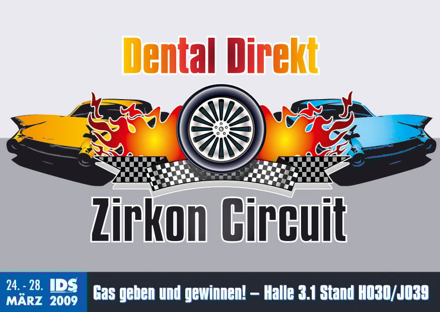 Einladungspostkarte Dental Direkt Renn-Event (IDS)