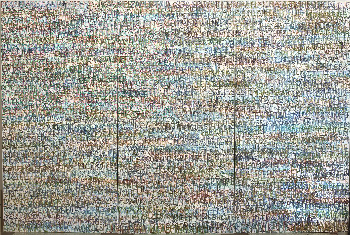 Eva Hradil, FARBaufWEISS, Zustandsbild mit 800 Namen