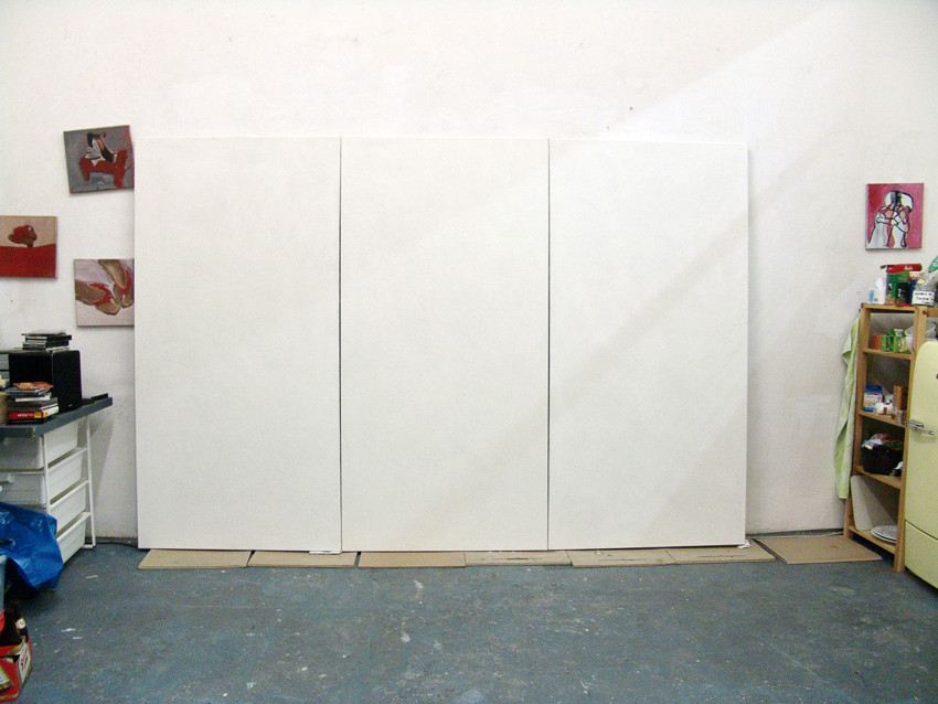 Eva Hradil, FARBaufWEISS, vor dem Beginn, mit 0000 Namen