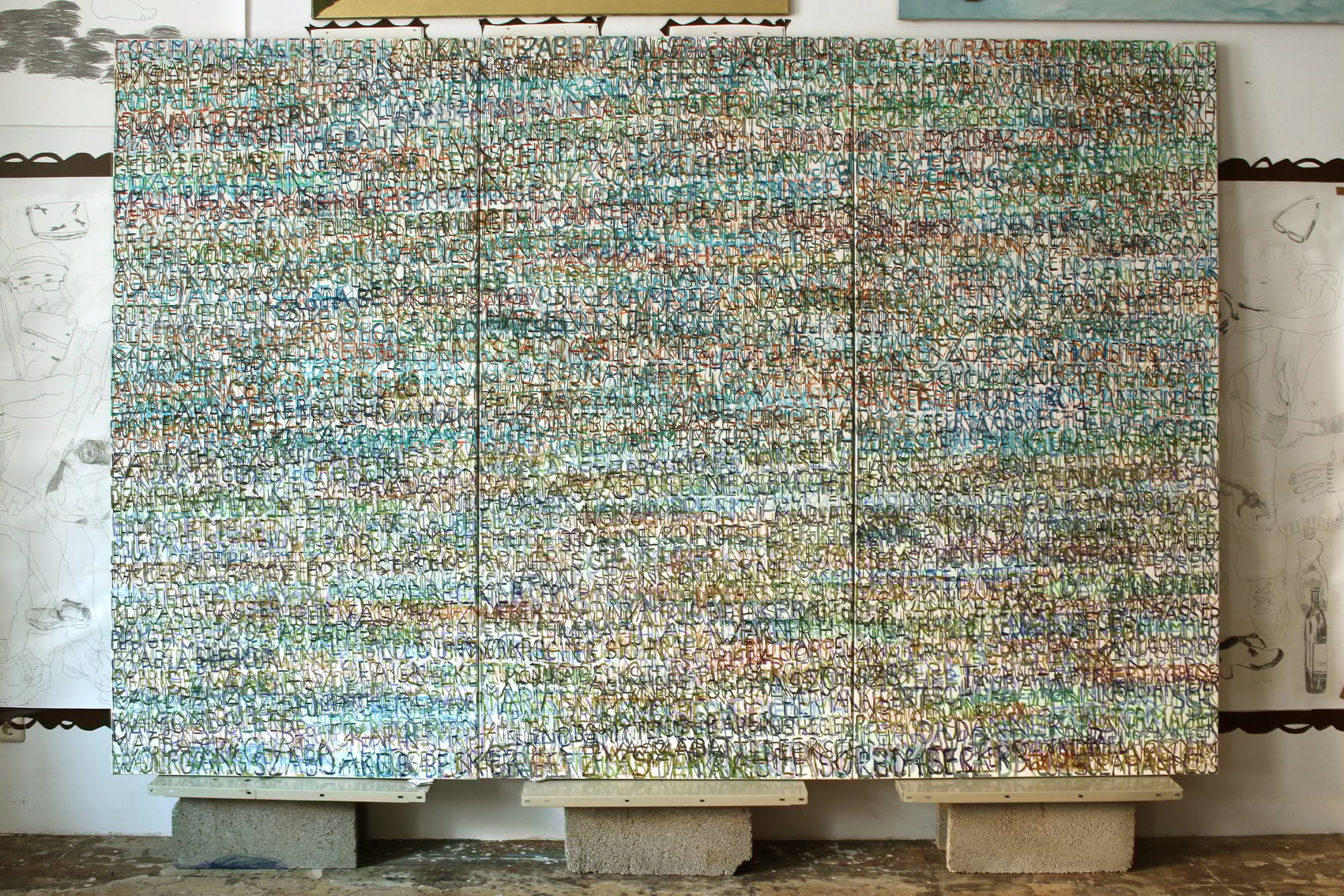 Eva Hradil, FARBaufWEISS, Zustandsbild mit 950 Namen