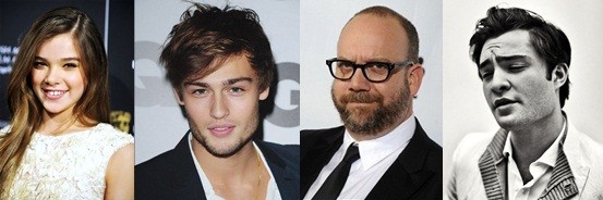 Hailee Steifeld (Juliette), Douglas Booth (Roméo), Paul Giamatti (Le Père Lawrence) et Ed Westwick (Tybalt).