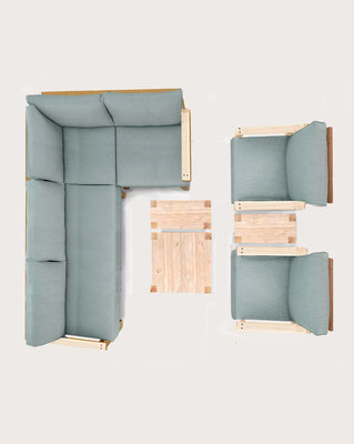 canapé de jardin bois douglas made in france