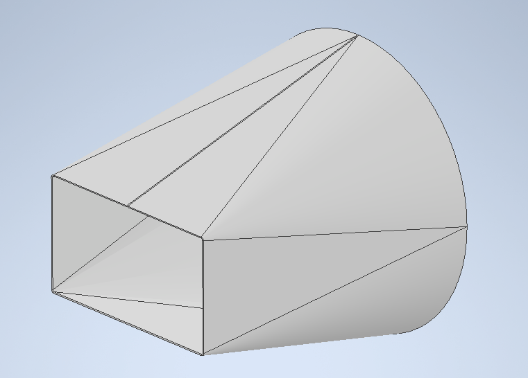 Inventor 応用 講座 シートメタル 角丸ダクト 展開図