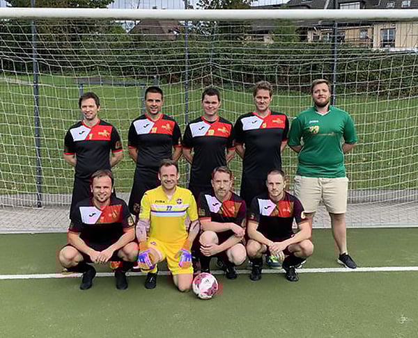 Unsere Ü32-Kleinfeldmannschaft "Soccerlicious" bei ihrem allerersten Spiel am 07.09.2019 in Essen-Huttrop (Foto: Rambow)