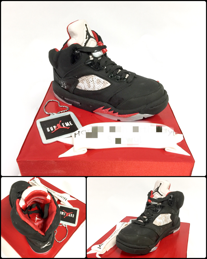 jordan 5 supreme cake!! #jordan5 #jordan5supreme  #airjordan #airjordancake #jordancake #kicks #kickstagram #nike #supreme #sneaker #🇯🇵 #スニーカー #エアージョーダン #スニーカーケーキ #スニーカー中毒 #ケーキ #誕生日ケーキ #fashion  #cake #fondantcake  #pateasucre #sekerhamuru #pastadizucchero