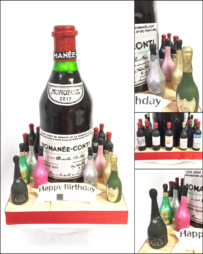 ワイン ロマネコンティ型特大ケーキ🍰 #ロマネコンティ #アルマンドブリニャック #ドンペリゴールド #クリュッグ #シャトー系ワイン #ワイン #シャンパン #フランスワイン #フランス  #高級ワイン  #romaneeconti #bottle #bottlecake #wine #france #francewine #armanddebrignac #domperignon #krug #🇯🇵#handmade #handpainted #cake #gateau #torte