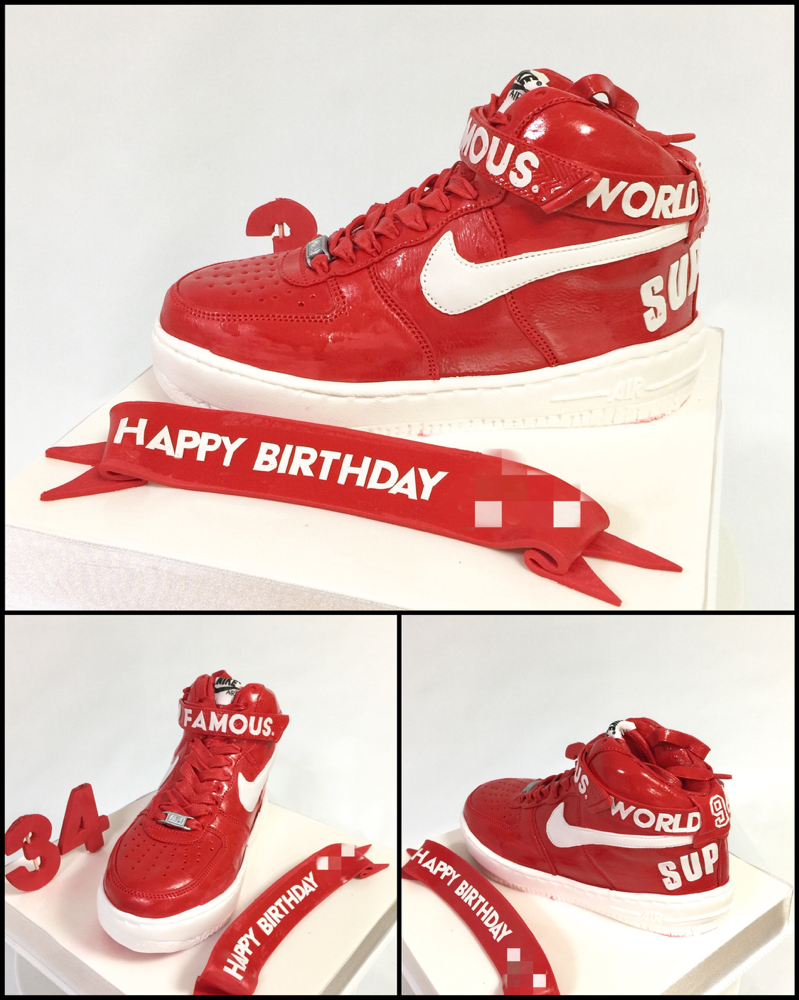 This is a cake❤️ #supreme  #nikeair #kicks  #airforce1 #airforce1supreme #airforceone #🇯🇵 #シュプリーム #スニーカー #redkicks #エアーフォース #スニーカーケーキ #スニーカー中毒 #ケーキ #誕生日ケーキ #スニーカー大好き #fashion  #cake #fondantcake  #pateasucre #sekerhamuru #pastadizucchero