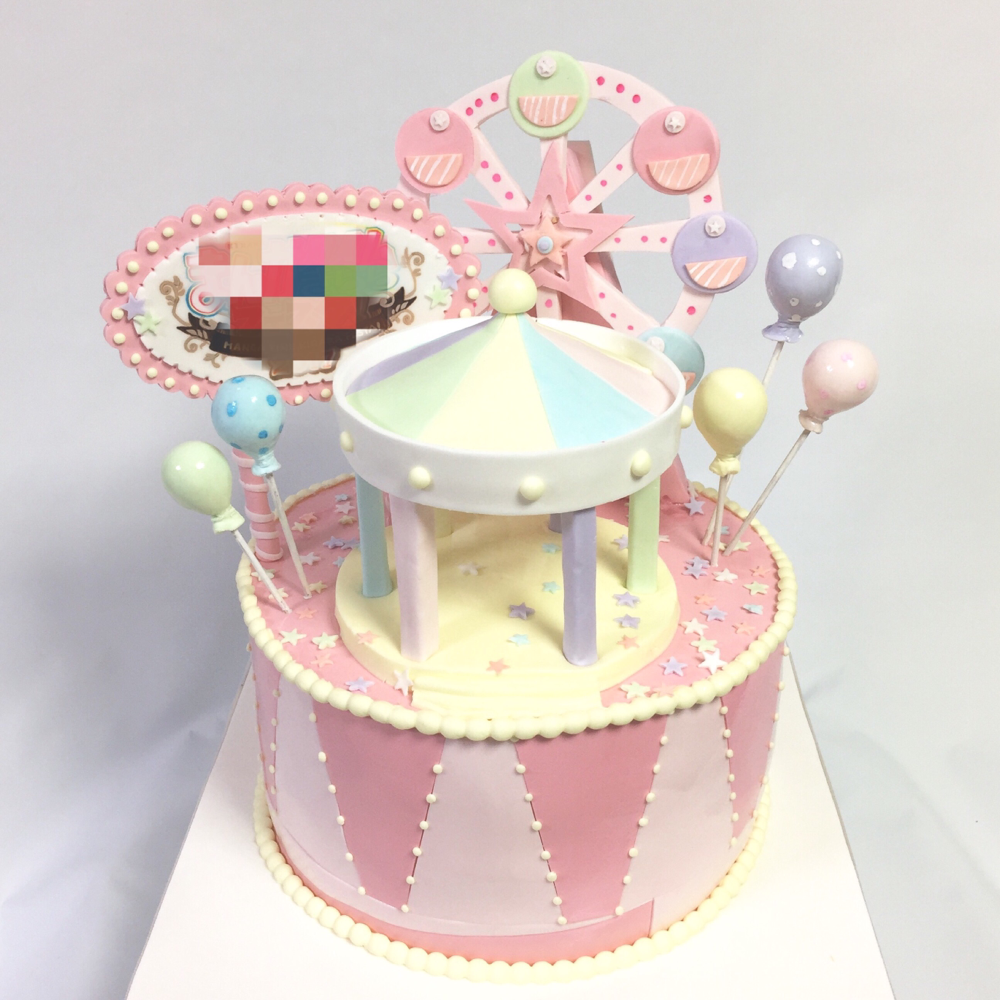 遊園地🎡テーマ イベントケーキ🍰 #遊園地 #パステルカラー #風船 #観覧車 #イメージ #ケーキ #イベント #かわいい #マンガ #アニメ #日本#amusementpark #pastelcolors #balloon #image #event #anime #manga #ferriswheel #kawaii #cake #gateau #torta #japanesemade #🇯🇵 #japan #メルヘン