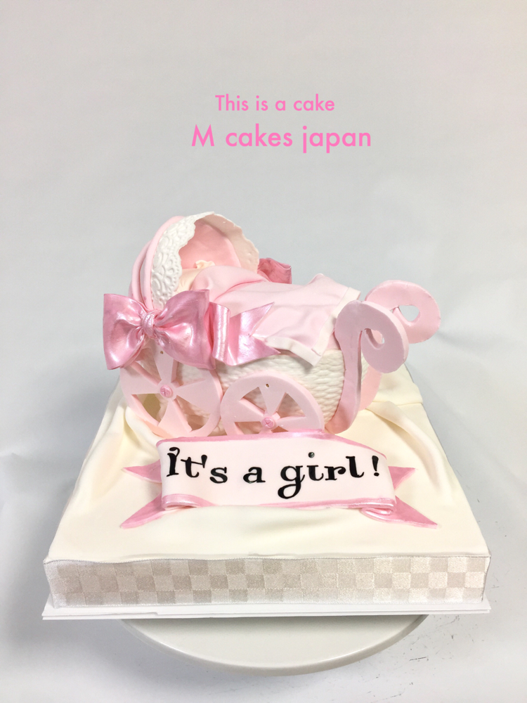 女の子ベビーちゃんに🎀 #誕生 #女の子 #ベビーカー #ケーキ #ピンク #ハッピー #girl #baby #babygirl #happy #cake #kawaii #japan