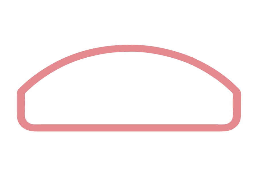 HF - Halbkugel, mit seitlicher Fase
