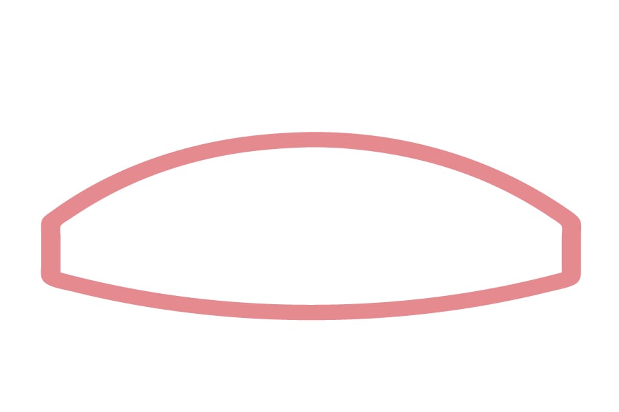 HFE - Halbkugel, mit seitlicher Fase, innen bombiert 