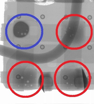 LGA（Land Grid Array）基板実装後のX線（エックス線）撮影の様子