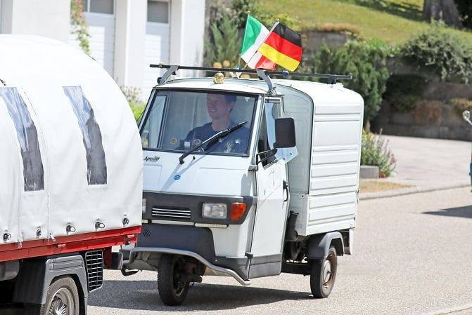 Ausfahrt am 15. Ape-Treffen in Bergfelden