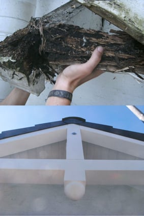 Giebelsanierung vorher und nachher