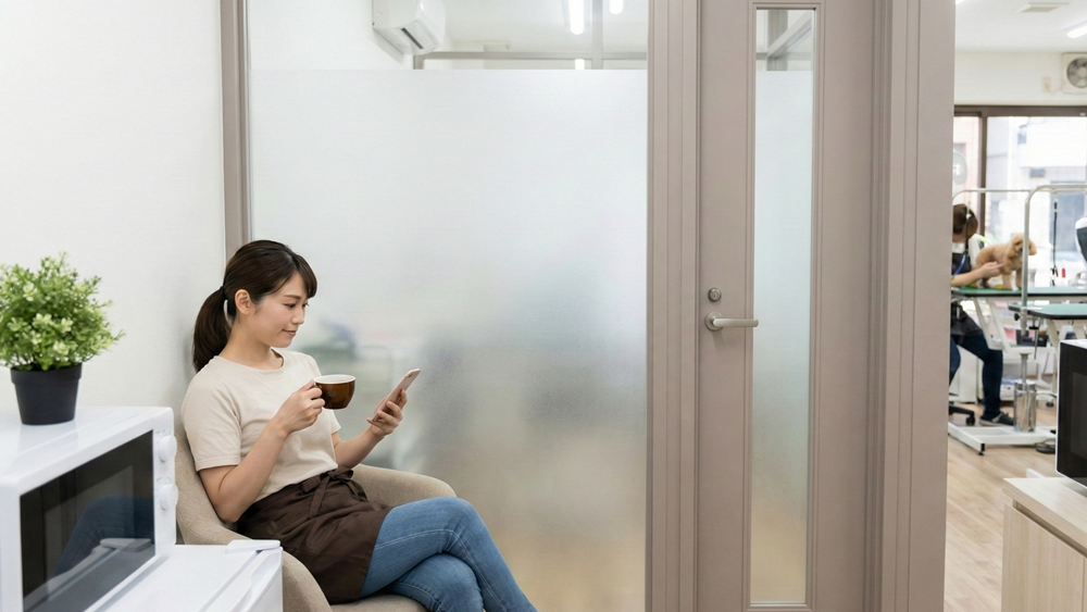 「犬を見ながらランチ」は法律違反？トリミングサロン経営者が知るべき【休憩時間】の正しい定義と場所の確保