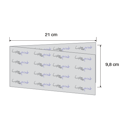 1 piega sul lato corto, formato DIN lungo