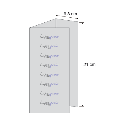 piega a portafoglio, verticale, formato DIN lungo