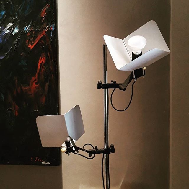 Lampada da terra Triedro disegnata da Joe Colombo per Stilnovo, 1973