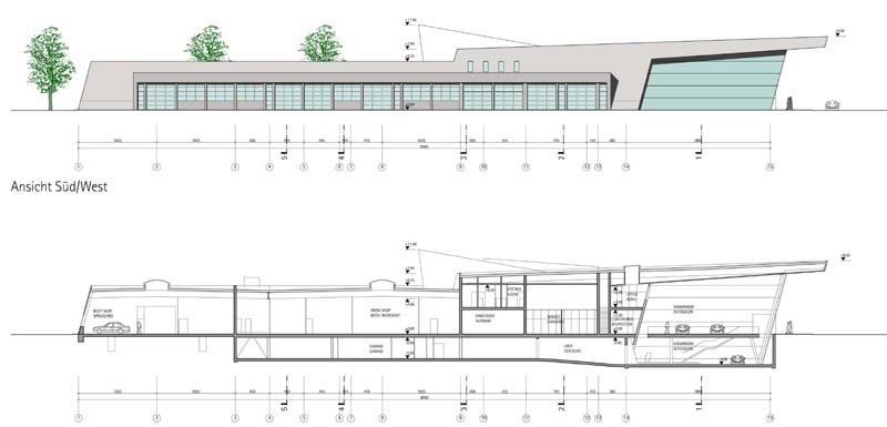 Seitenansicht, Längsschnitt