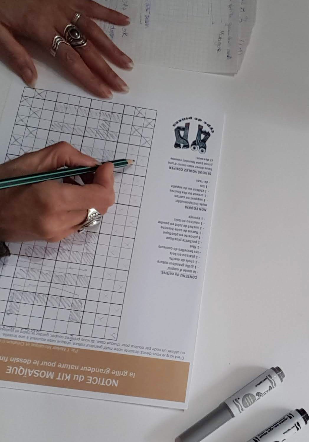 dessiner grandeur nature le motif choisi