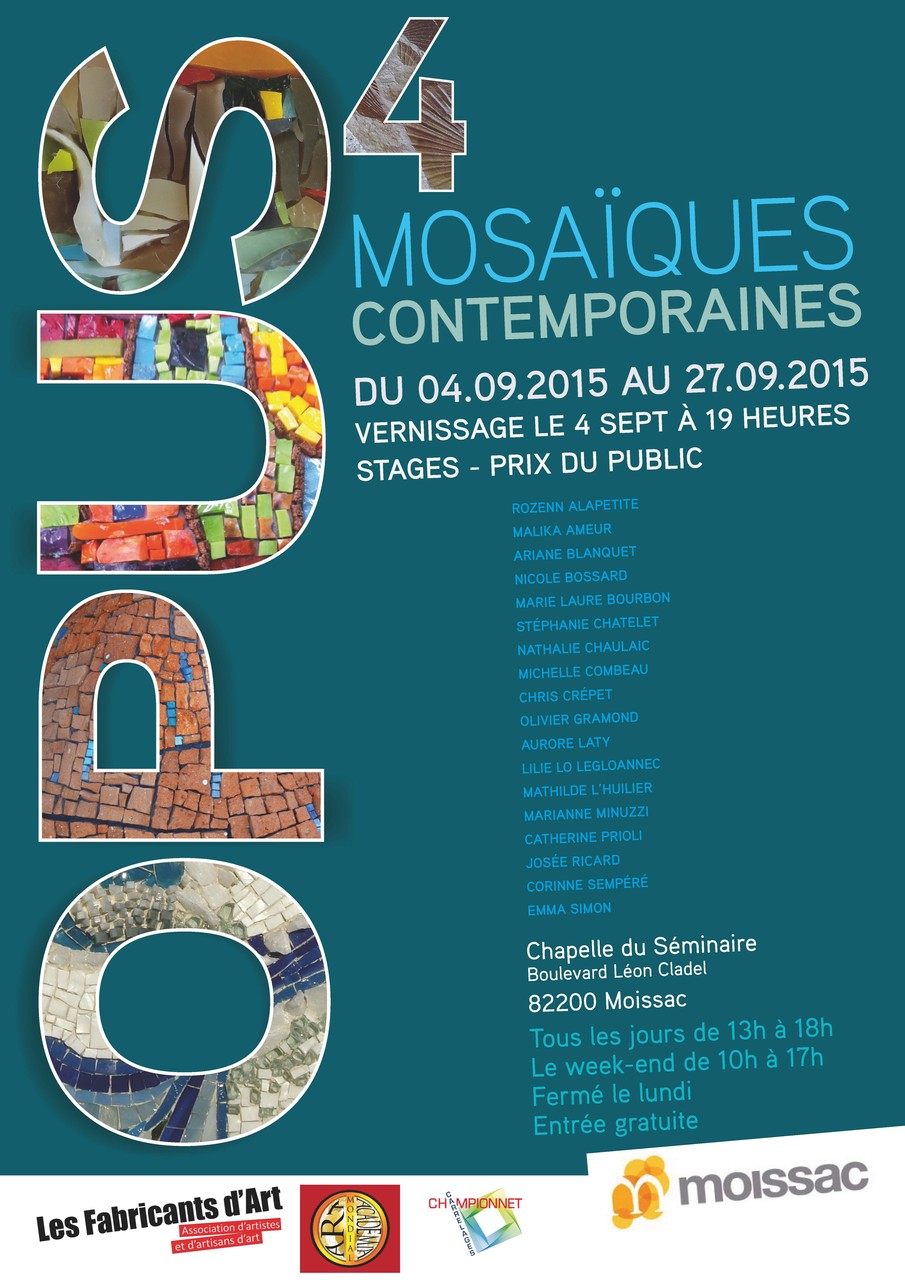 exposition de mosaistes à moissac (82), OPUS4, du 4 au 27 septembre 2015
