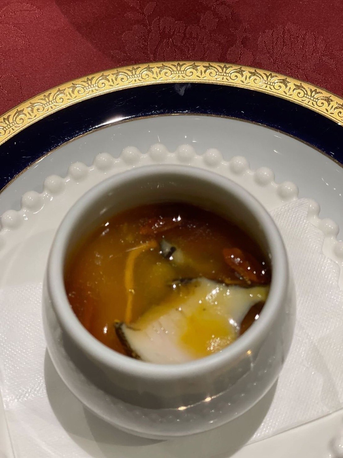 熊本産天然スッポッンの薬膳茶碗蒸し仕立て　蝦夷鮑乗せ