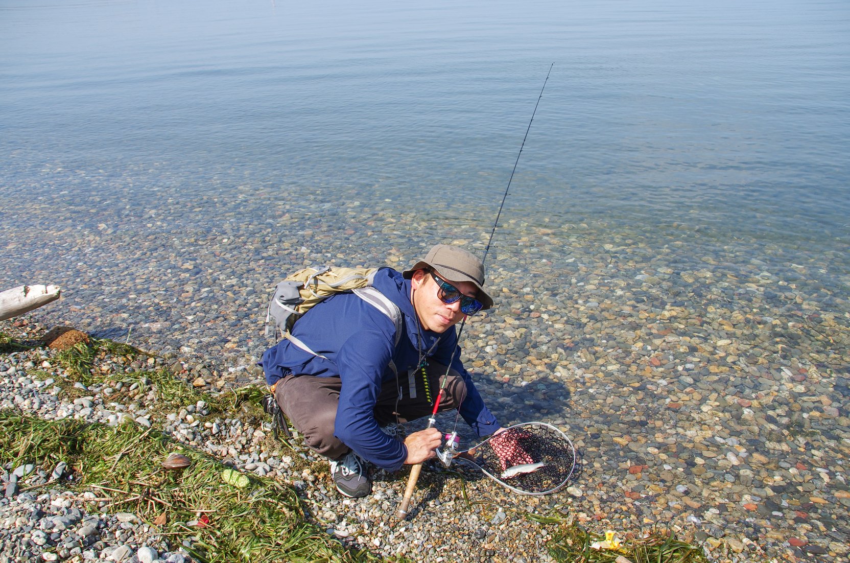 湖東のハスを釣ったムクちゃん