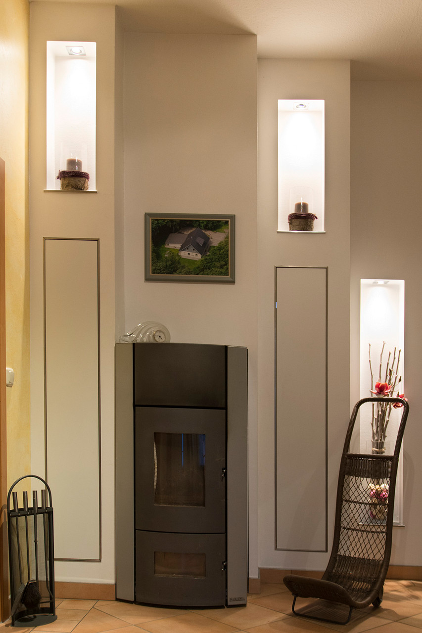 Kamin mit wermwasserunterstützung