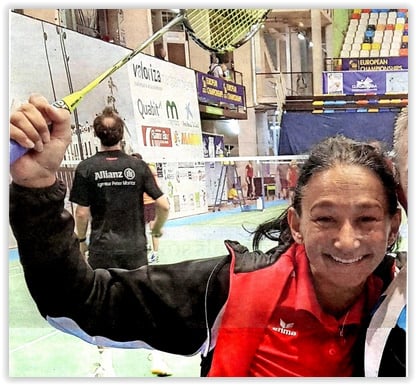 Im Badminton eine Kämpferin