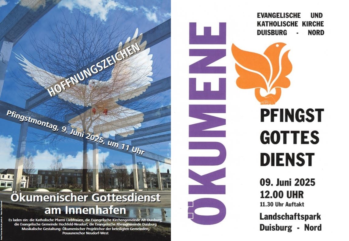 Ökumenische Pfingst-Gottesdienste im ‎Innenhafen und im Landschaftspark