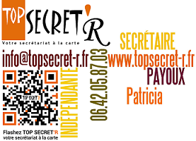 Carte de visite Top Secret'R - Secrétaire dans le Var - Draguignan