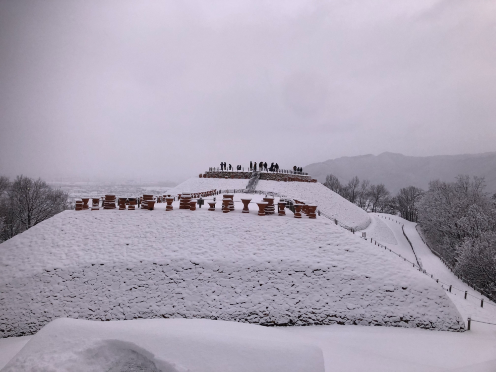 20分ほど登って古墳に到着。階段キツかった😆