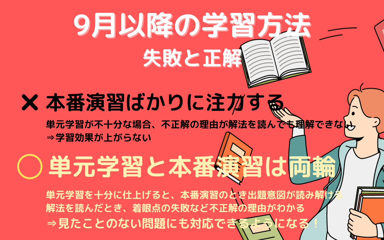 9月以降の受験勉強 「単元学習と本番演習」はセットで取り組もう