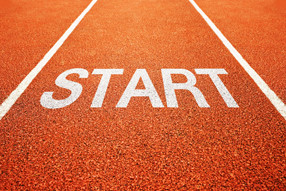 start auf sportplatz