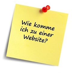Post-its mit der Frage Wie komme ich zu einer Website"?