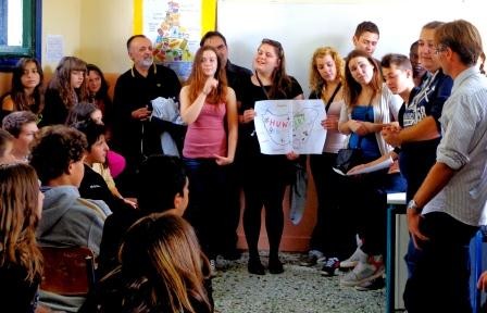Each national group presented their country and ideas why and how to get to know other cultures to students of high school of Parakalamos