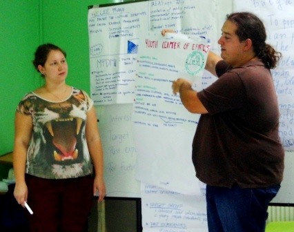 Representatives of Youth Center of Epirus presents their organization to other youth workers and trainers from different organizations of Europe 