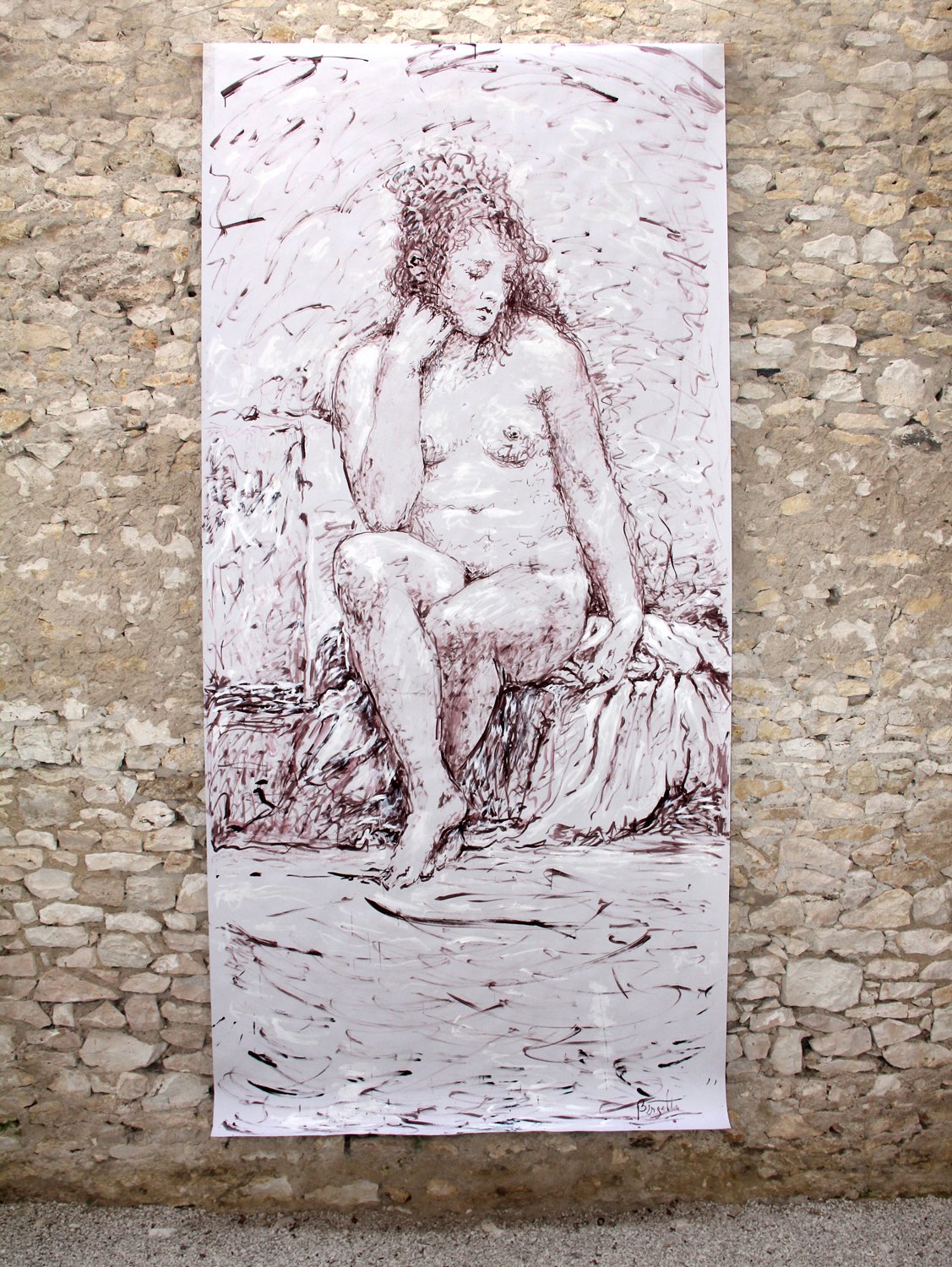 ALCMÈNE, acrylique sur papier, 4.50 m x 2.20 m, 2011