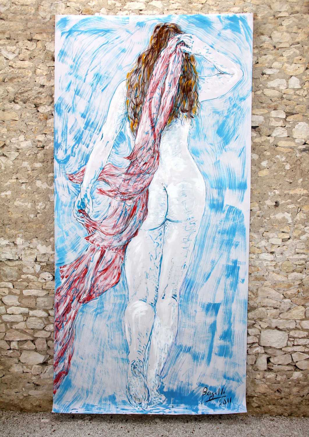 LA CEINTURE D'HIPPOLYTE, acrylique sur papier, 4.50 m x 2.20 m, 2011