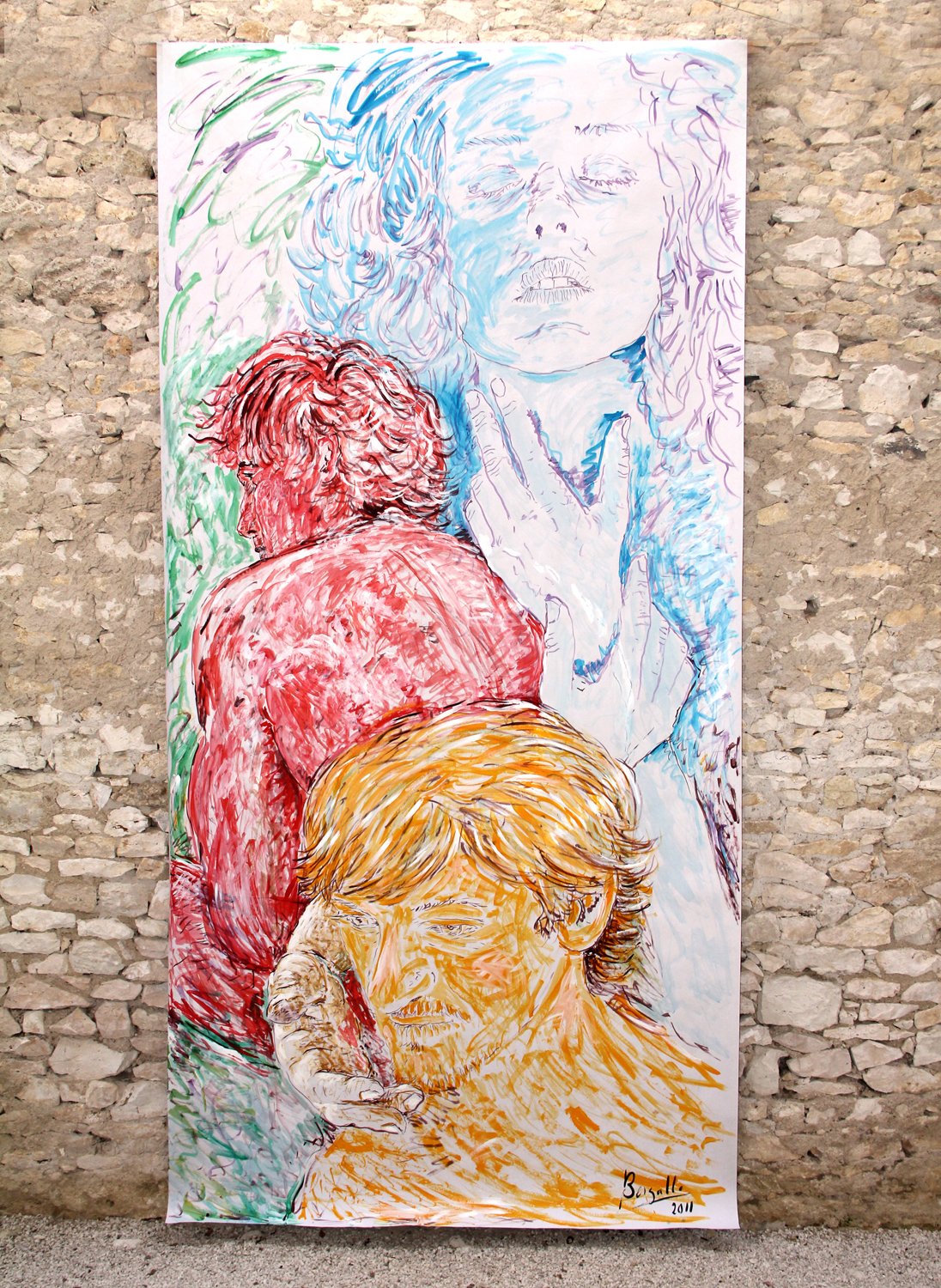 ALCESTE, acrylique sur papier, 4.50 m x 2.20 m, 2011