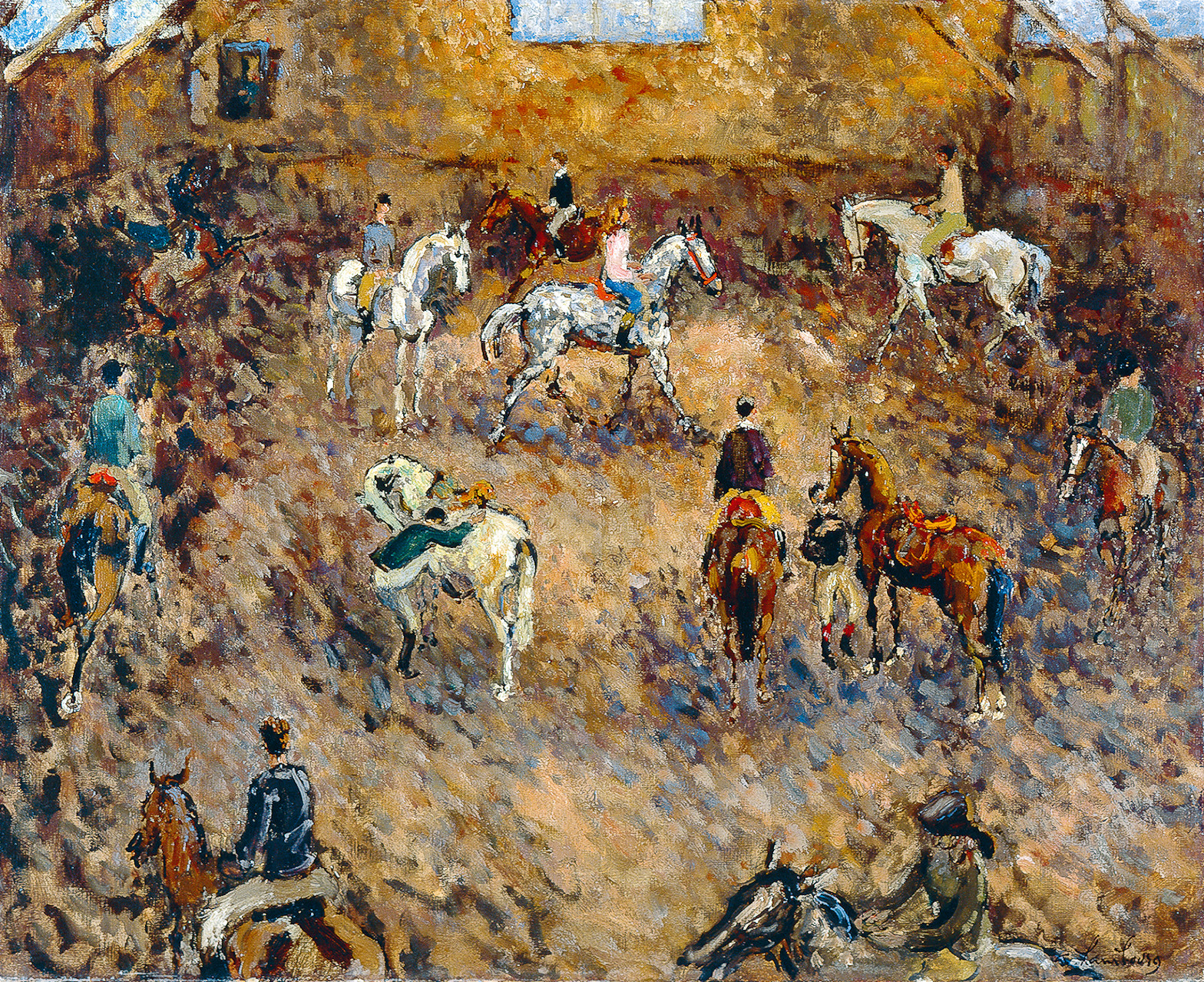 «Le manège à Honfleur ou le cavalier novice» 1968, 60cmx73cm, EQU68