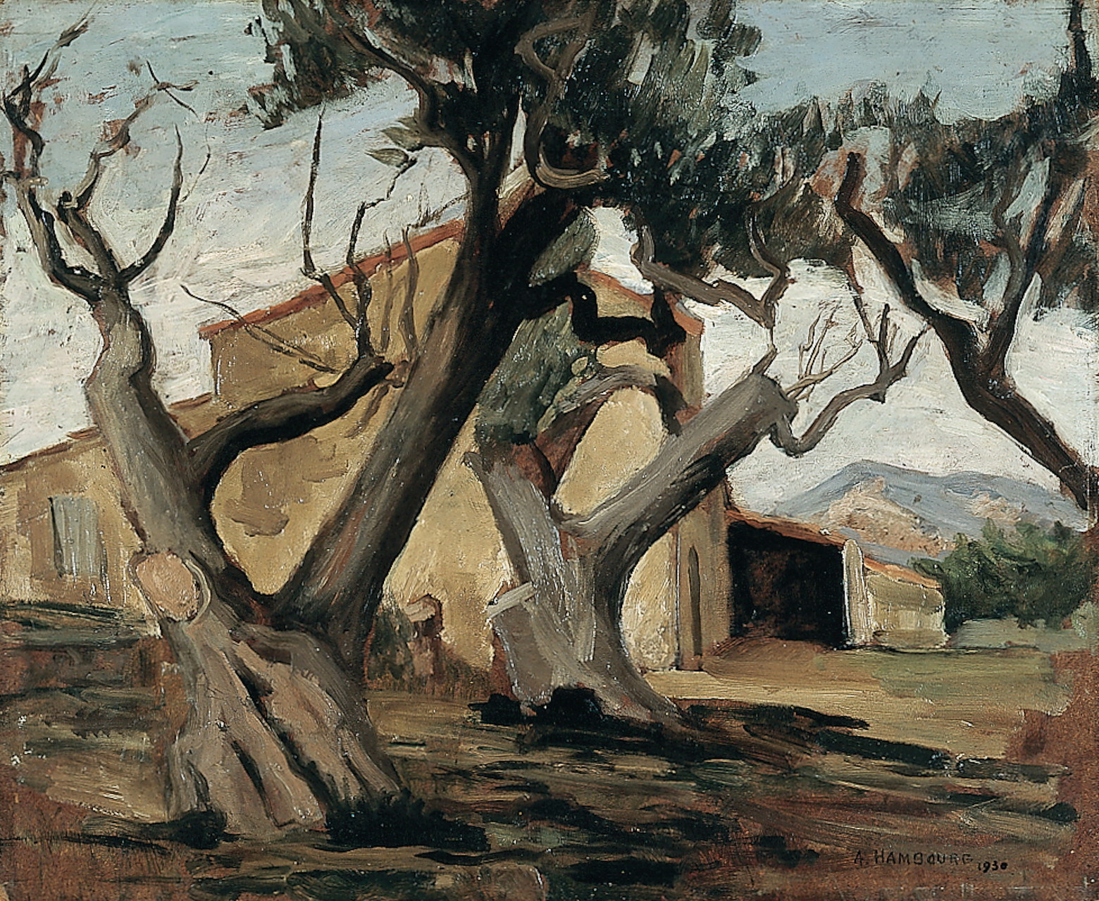 «Oliviers dans le midi» 1930, 38cmx46, SU5