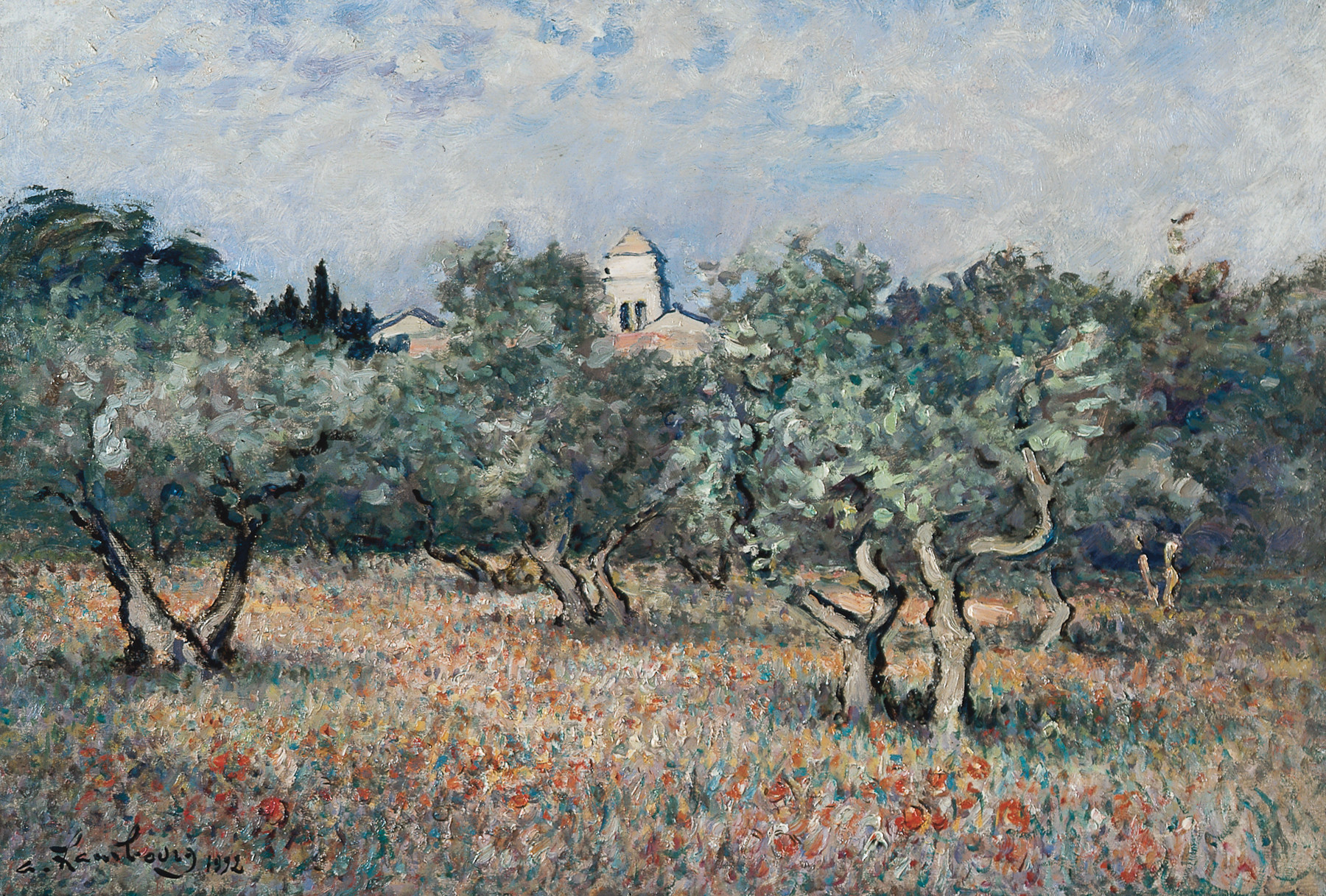 «Les oliviers, le matin au printemps, temps doux» 1992, 50cmx73cm, SR143