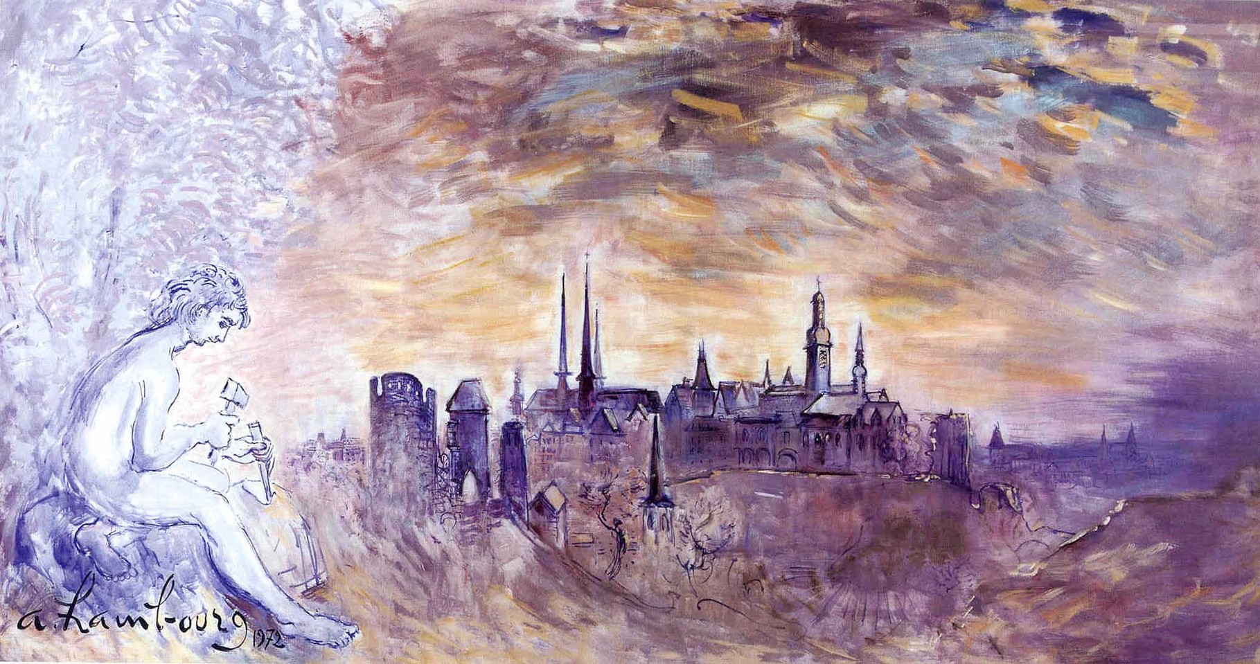 "Luxembourg, la Sculpture" 1972, 205x422cm, DEC26