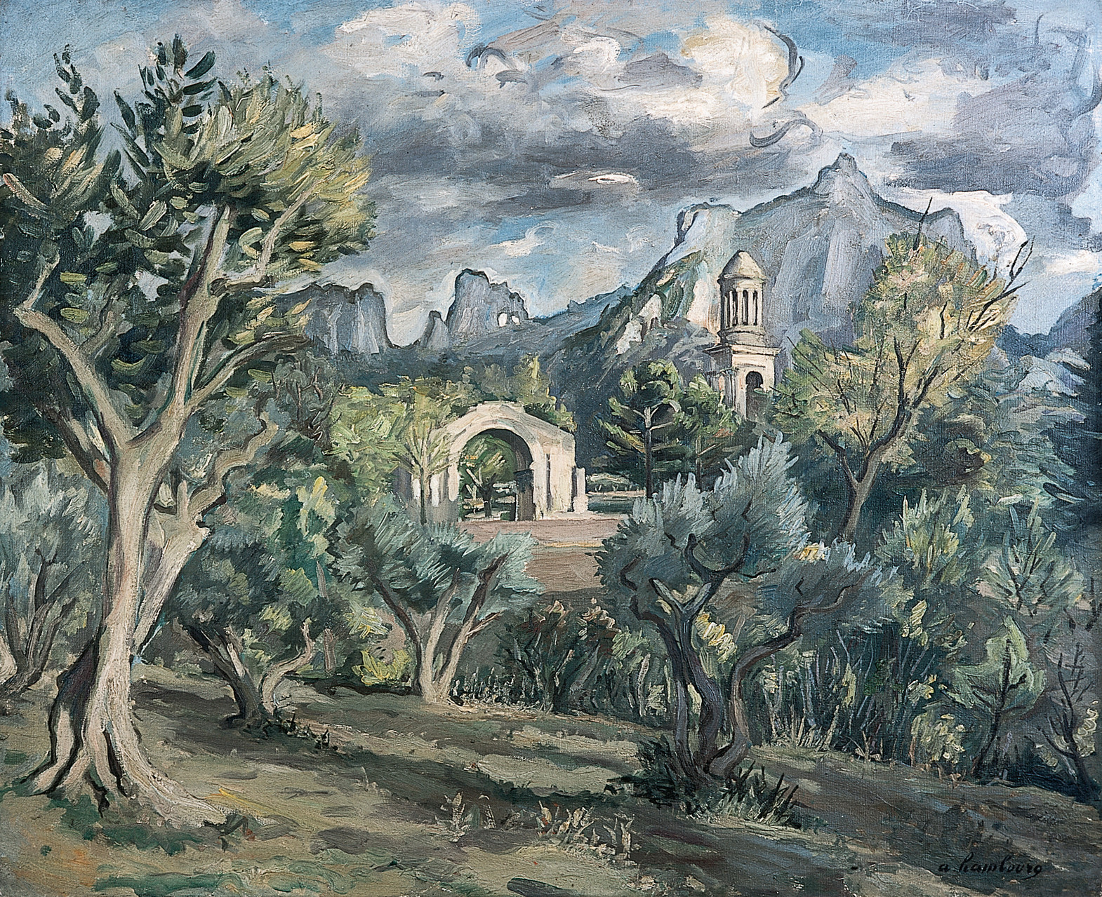 Sans titre (vue sur les Antiques et les Alpilles) circa 1947 60x73cm SR13