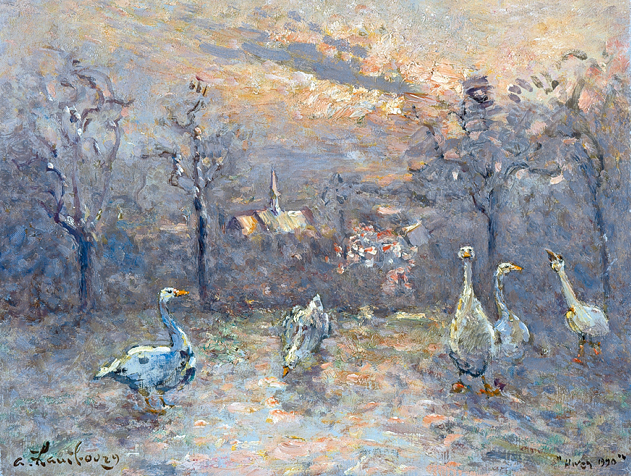 Nos 5 oies en hiver 1990 27x35cm EN45