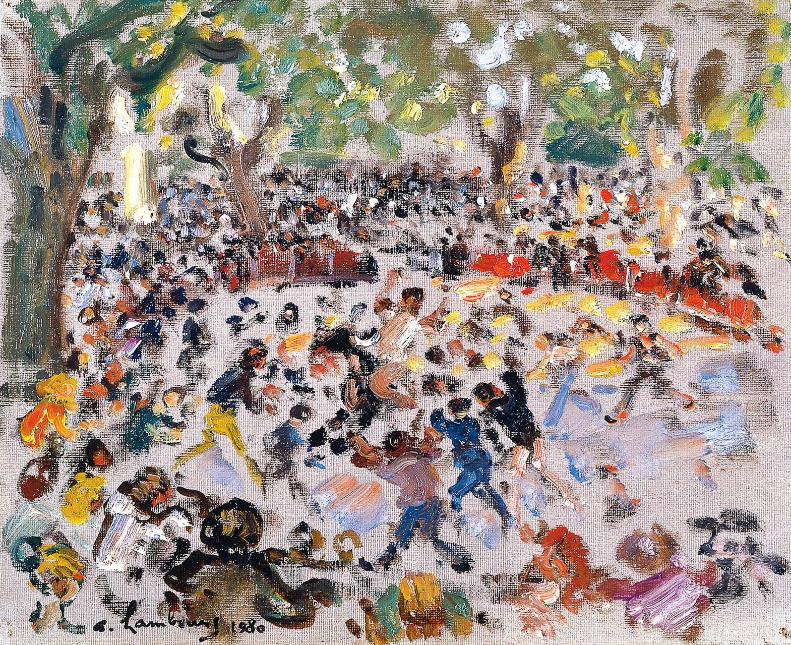 «Les vachettes aux arènes Barnier à Saint-Rémy-de-Provence» 1980, 22cmx27cm, SR 68