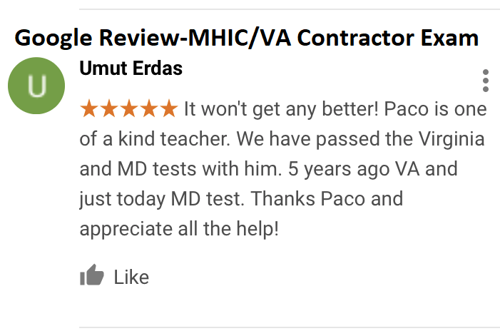 VA & MD Contractor License