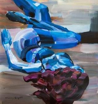 Harry Ergott, Daybreaker, Acryl / Kunstdruckpapier auf Dibond, 71 x 50 cm